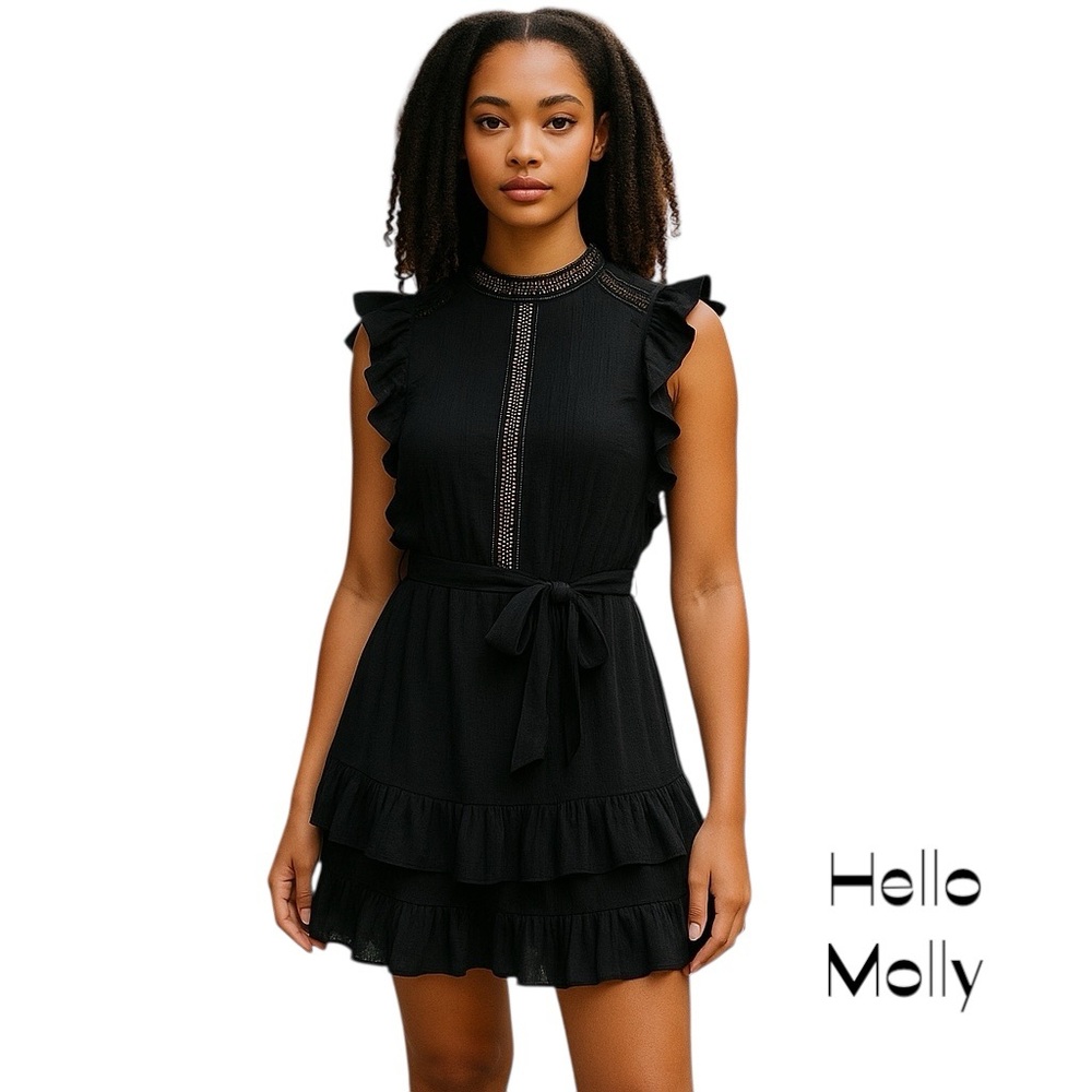 Hello Molly Black Ruffle Dress